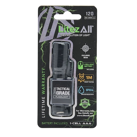 Litezall 120 Lumen Tactical Flashlight LA-120FL-8/24